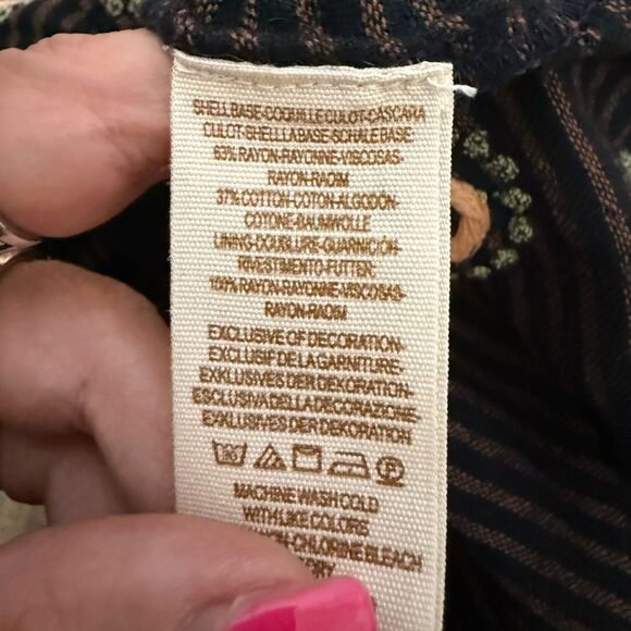 Free People Sweet Safari Halter Top Neon Peplum Sweetheart Striped Brown XS - Picture 4 of 7